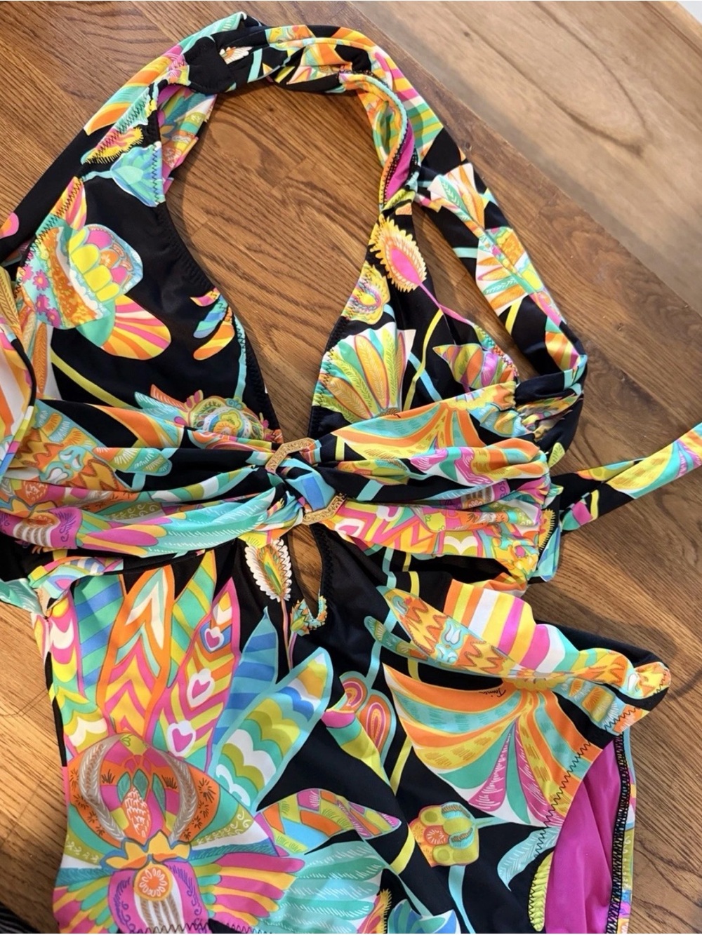 $140 Sz 6 TRINA TURK  TAHITIAN Floral ONE-PIECE SWIMSUIT - Picture 4 of 5